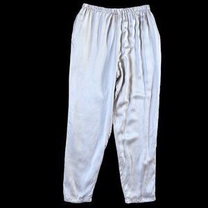 Perlita Vintage Silk Wide Tapered Pants Pull-On High Rise Large Updated Waist